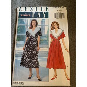 Butterick Leslie Fay Dress Pattern 5974 Misses Size 12-16 Vintage Sewing